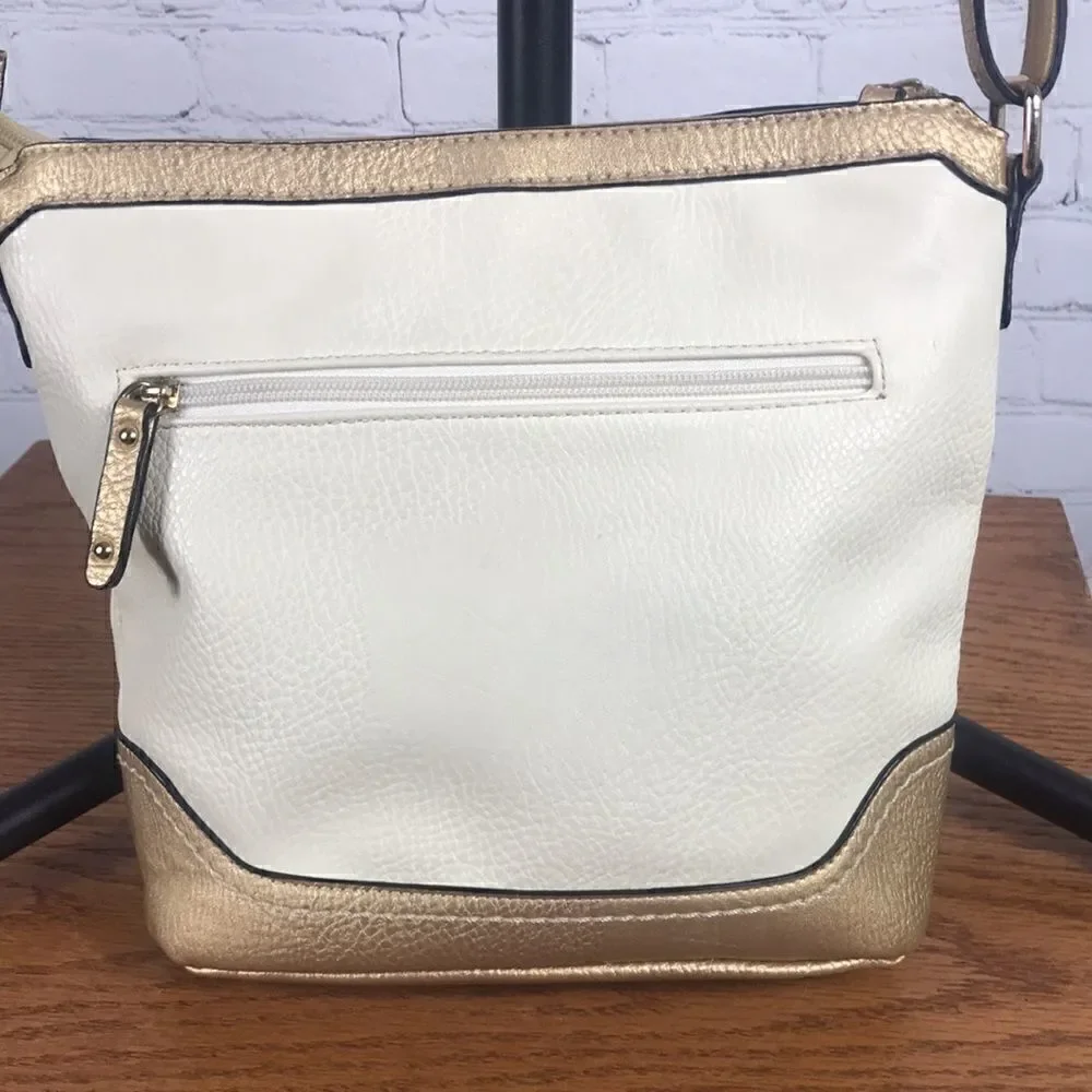 B.O.C. Shoulder bag Gold Cream Woven Chains EUC